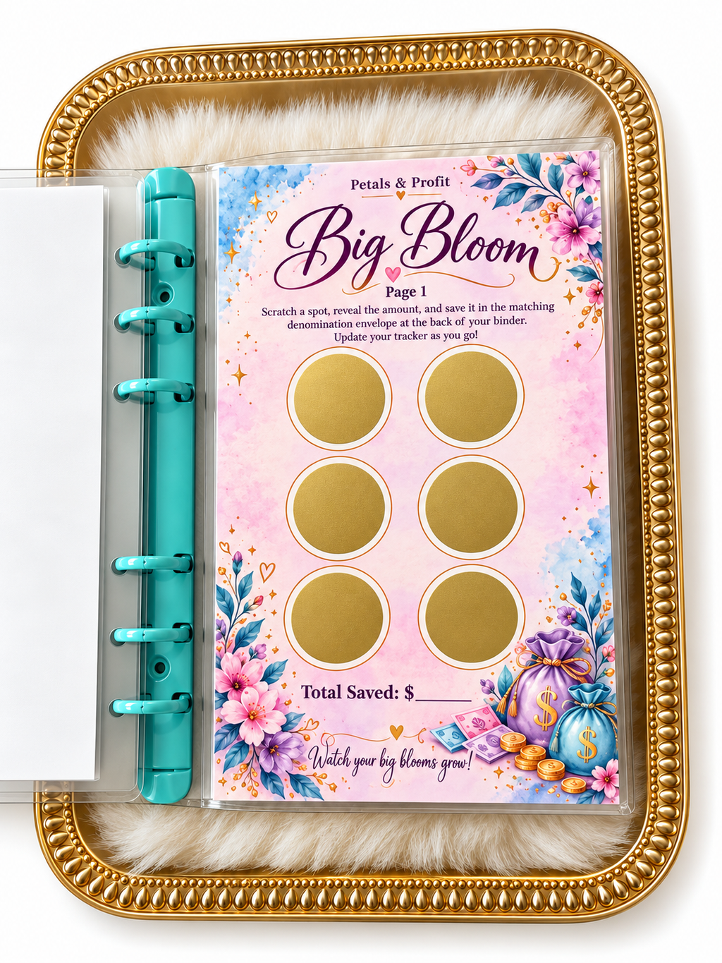 🌸 Mystery Blooms Denomination Savings Binder