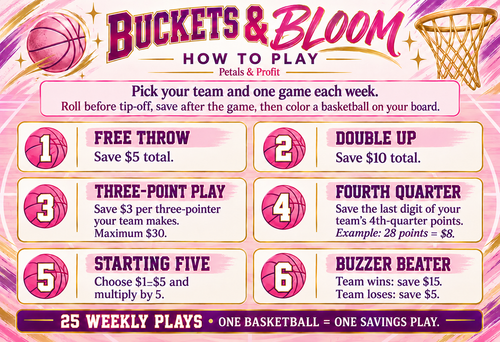 Buckets & Bloom Basketball Savings Challenge Set