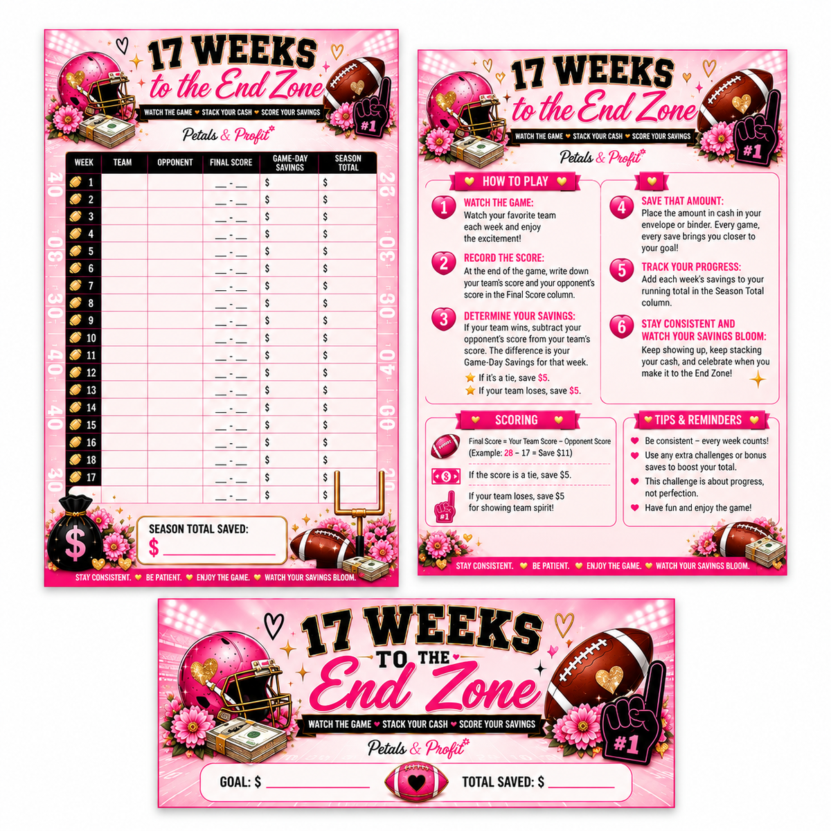 17 Weeks to the End Zone Savings Challenge