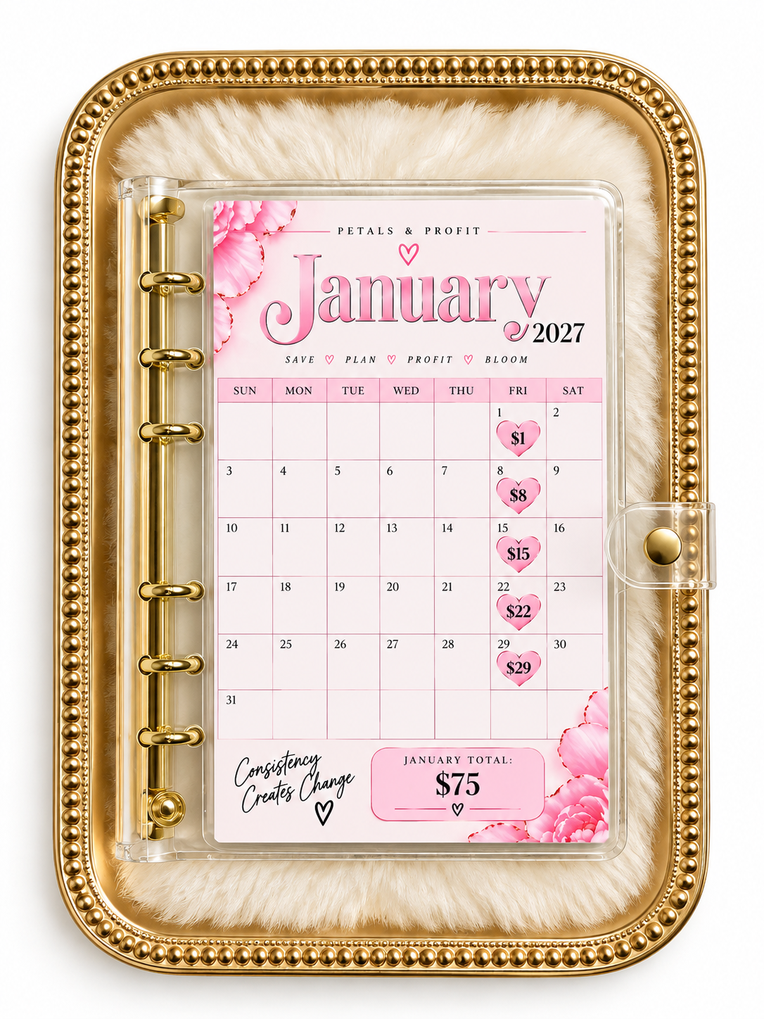 💕 Fri-Yay! 2027 Savings Challenge Binder