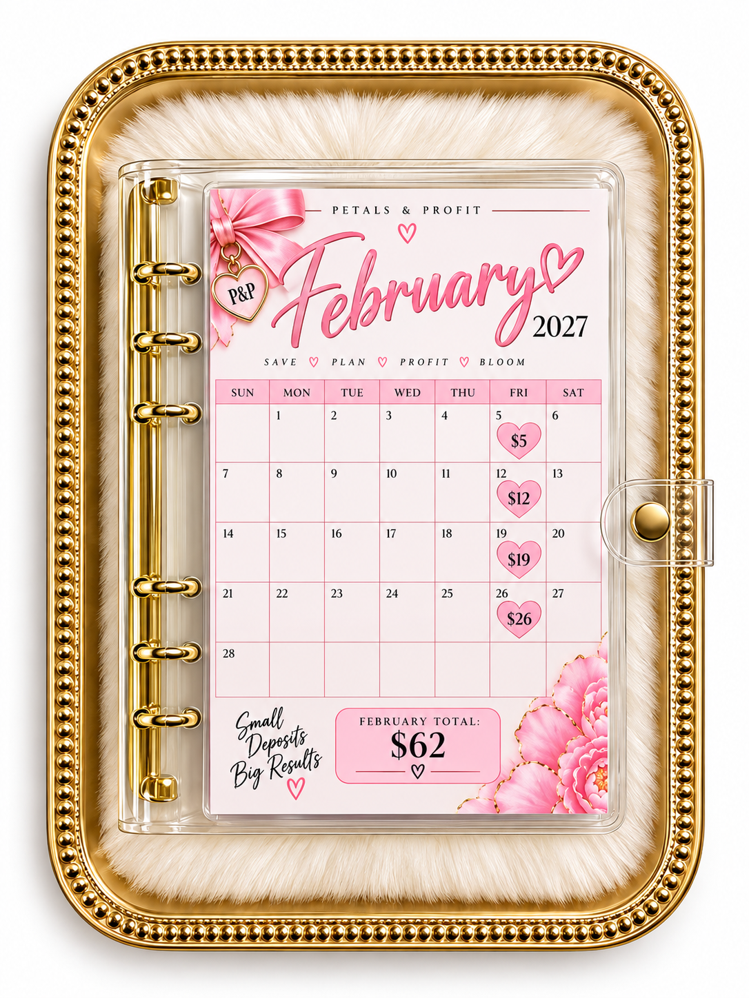 💕 Fri-Yay! 2027 Savings Challenge Binder