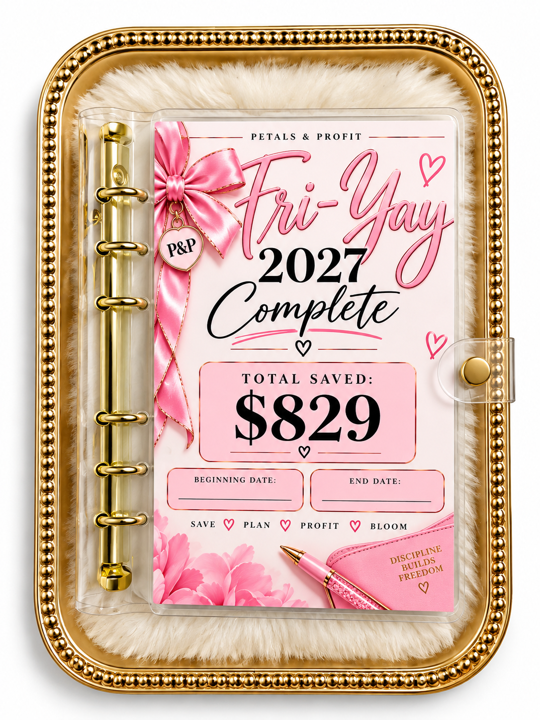 💕 Fri-Yay! 2027 Savings Challenge Binder