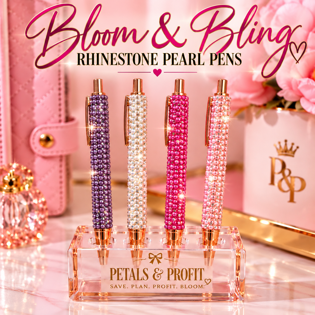 ✨ Bloom & Bling Rhinestone Pearl Pen
